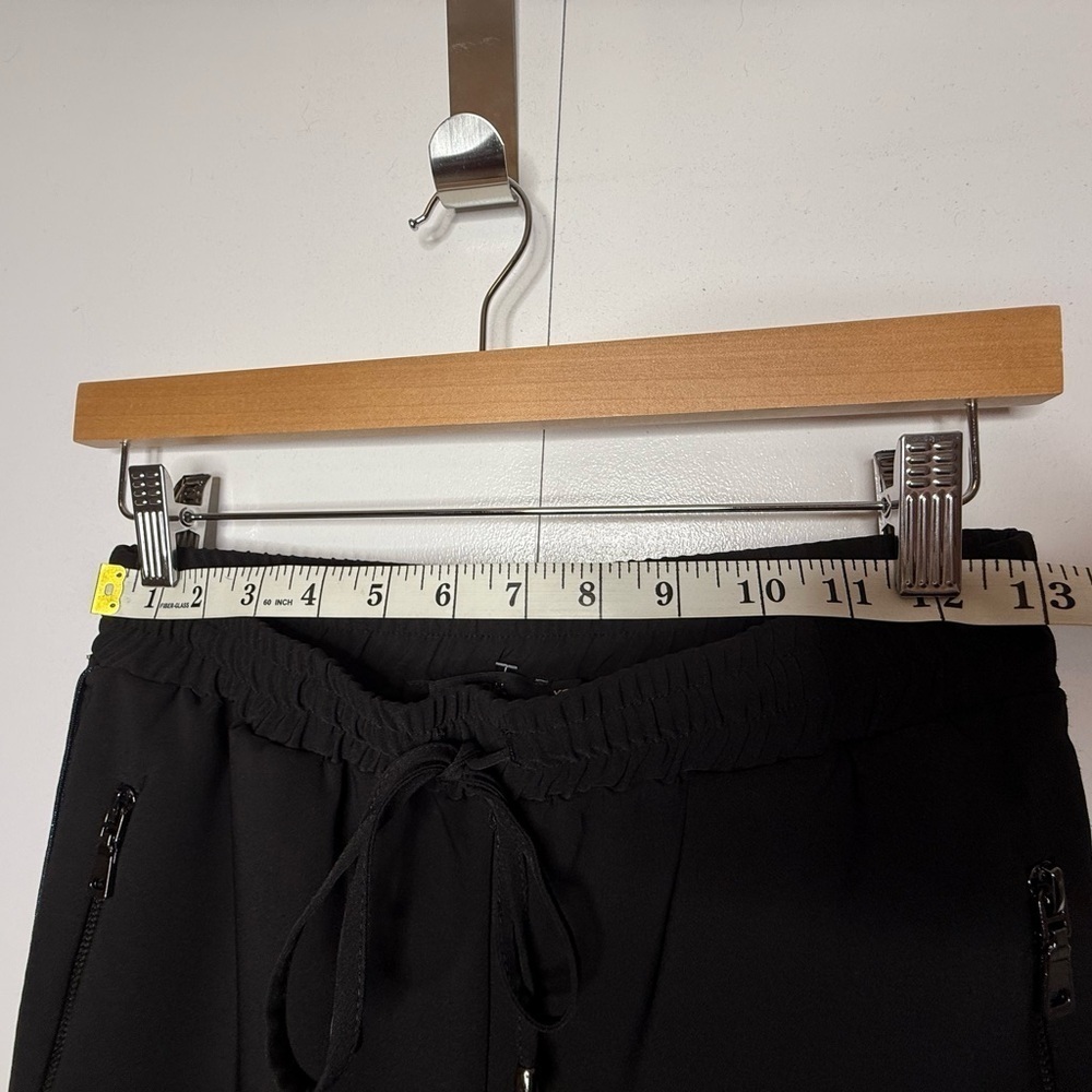 Lauren Vidal - Straight leg casual athleisure pants- black with blue stripe XS - Picture 9 of 9